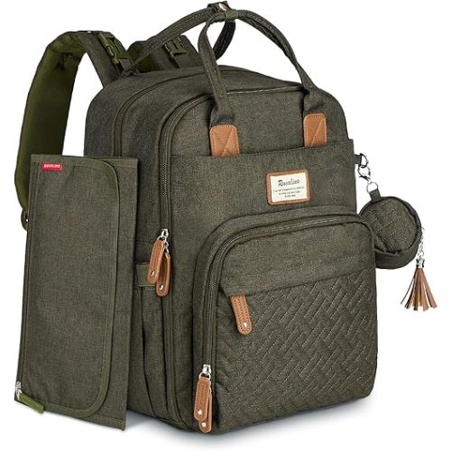 RUVALINO Diaper Bag Backpack, Olive Green