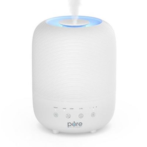 Pure Enrichment HUME Sense Top Fill Humidifier White: Ultrasonic, Warm & Cool Mist, Adjustable for Baby & Bedroom, 300 sq. ft.
