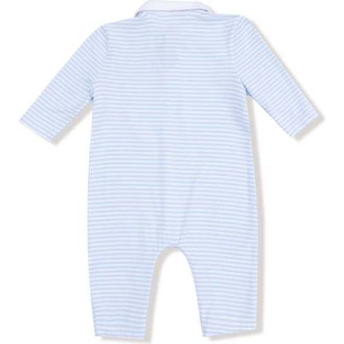 Polo Romper, Striped Blue Golf - Angel Dear | Maisonette