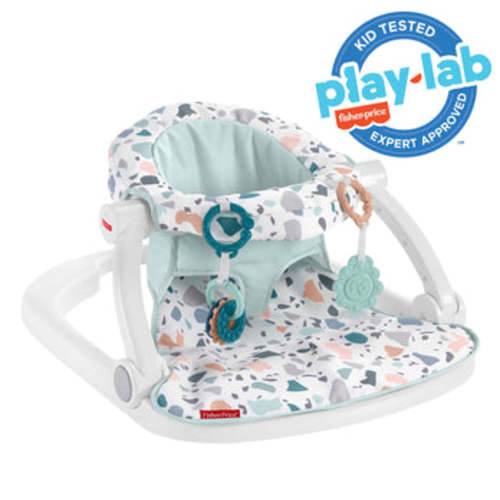 Fisher-Price Sit-Me-Up Floor Seat Portable Baby Chair With Toys, Pacific Pebble