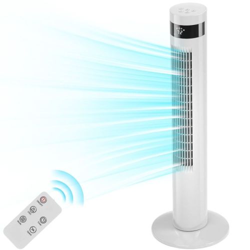 R.w.flame Tower Fan, 85° Oscillating Bladeless, 3 Speeds & Modes, Quiet Cooling & 12-hour Timer, Led Display – Portable Fan For Home & Office, White