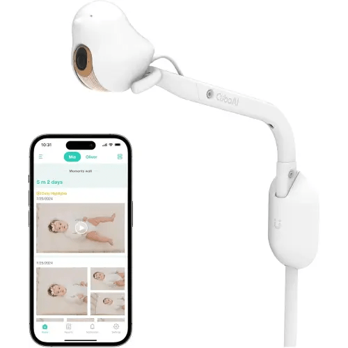 CuboAi 2025 New Model Smart Baby Monitor 3 with Wall Mount, 2.5K QHD Night Vision WiFi Camera, 2-Way Audio, Cry Detection, Sleep Safety Alerts, Temp & Humidity Sensor, App Control