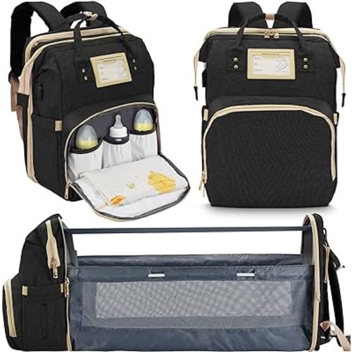 Diaper Bag Backpack, Baby Registry Search, Diaper Bag with Changing Station, Baby Shower Gifts for Newborn Boys Girls, Large Diaper Bag Tote for Boys with USB Charging Port, Mom Gifts Baby Essentials