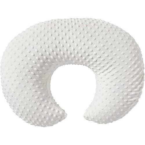 Nursing Pillow Cover Breastfeeding Pillow Cases Minky Dot Slipcover (White)