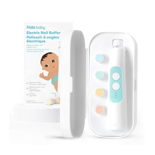 Frida Baby Electric Nail Trimmer, Safe + Easy Electric Nail File Baby Nail Clipper + Nail Trimmer Kit for Newborn, Toddler, or Children's Fingernails/Toenails, 4 Buffer Pads, LED Light, Storage Case