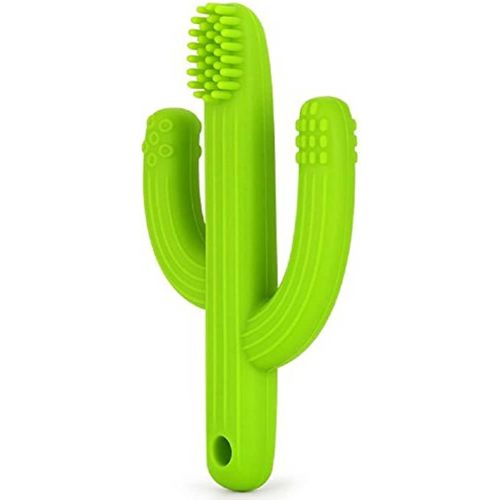 Pickle & Olive Baby Cactus Teether - Infant Training Toothbrush (Green)