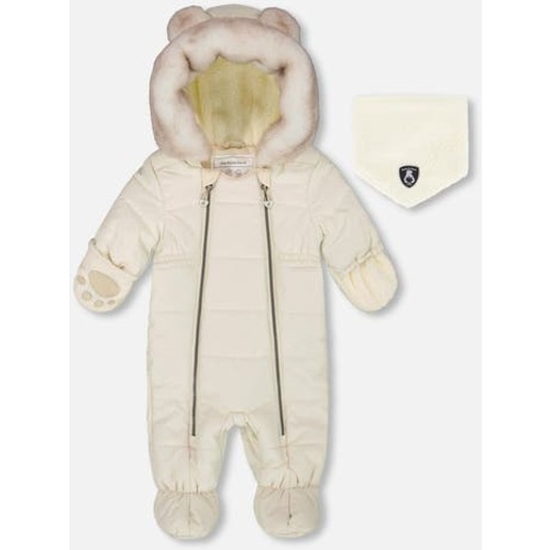 Gender Inclusive One-Piece Layette Snowsuit Designed for Car Seat, 3M