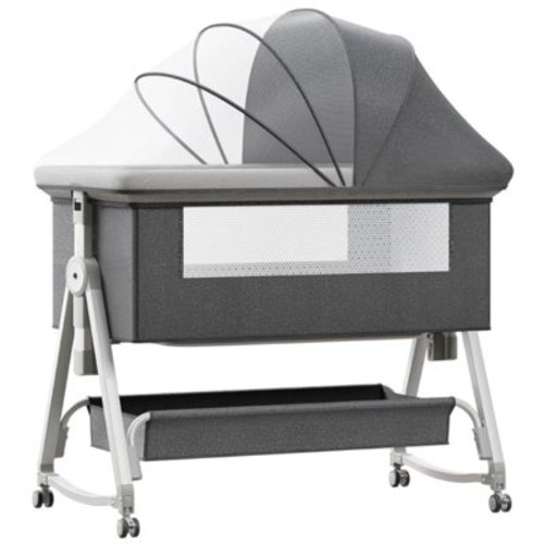 G TALECO GEAR Baby Bassinet Bedside Sleeper, Portable Baby Bed for Newborn Infant, Height Adjustment, Gray
