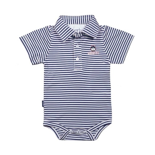 UConn Huskies Garb Infant Carson Polo Bodysuit - Navy/White