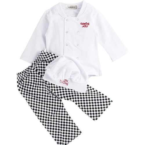 stylesilove Baby Unisex Cook Chef Costume, Pants, and Hat 3-pc Clothing Set