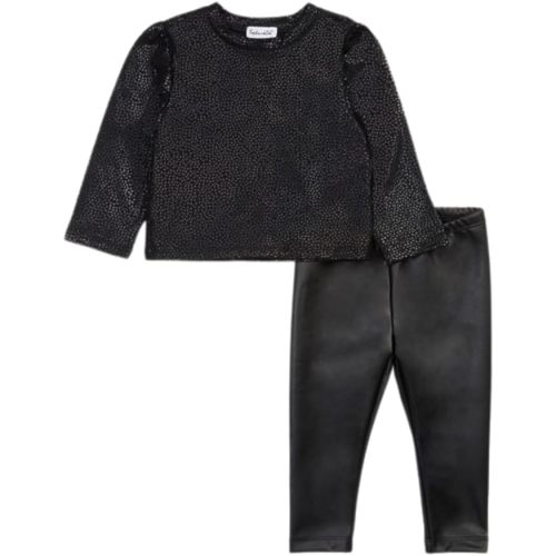 Splendid baby-girls Gunmetal Hearts Long Sleeve Set - 6-12M - Black