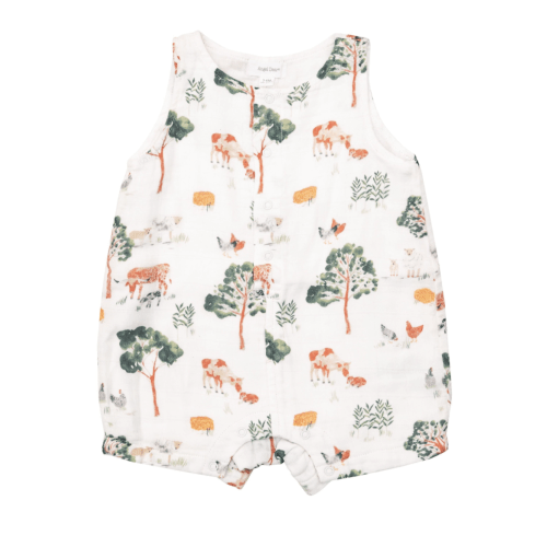 Shortie Romper, Farm Friends