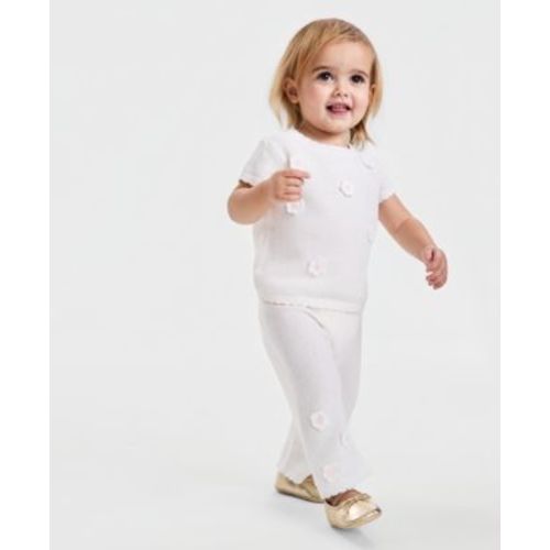 Baby Girls' Crochet Floral Sweater-Knit Pants Set, Macy's Exclusive