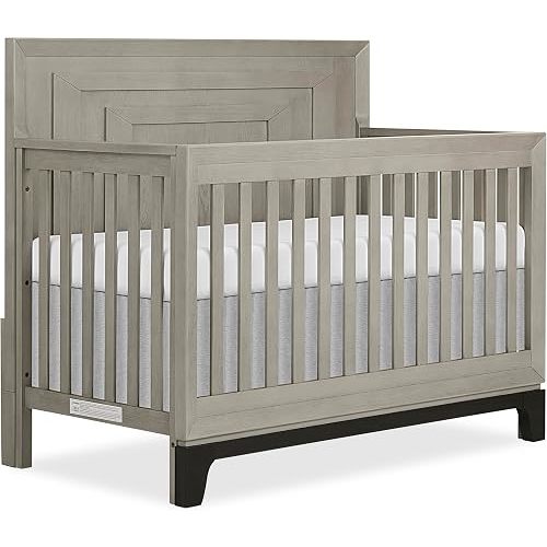 Evolur Remy 5-in-1 Convertible Full-Size Baby Crib, Light Ash, GreenGuard Gold & JPMA Certified, Crafted from Durable Solid Hardwood, 3 Mattress Heights, Converts to Toddler, Day & Full-Size Bed