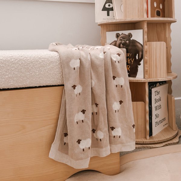 Sheep Knitted Blanket