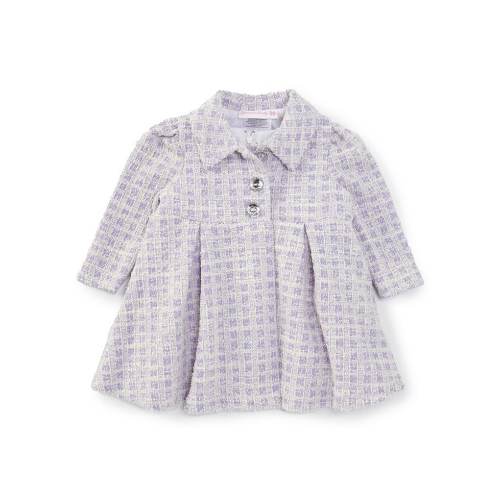 Bonnie Jean Baby Girls Newborn-24 Months Long Sleeve Boucle Coat & Sleeveless Boucle/Mesh Fit & Flare Dress Set