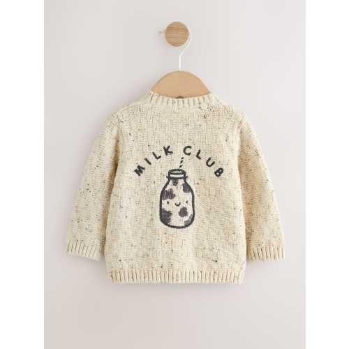 Natural Milk Club Embroidered Baby Cardigan