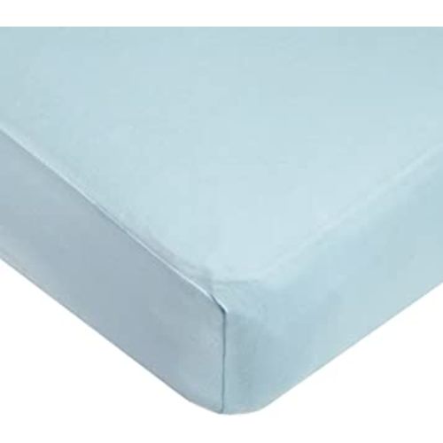 American Baby Company Fitted Crib Sheet 28" x 52", Soft Breathable Neutral 100% Cotton Jersey Sheet, Blue, for Boys and Girls, Fits Crib and Toddler Bed mattresses