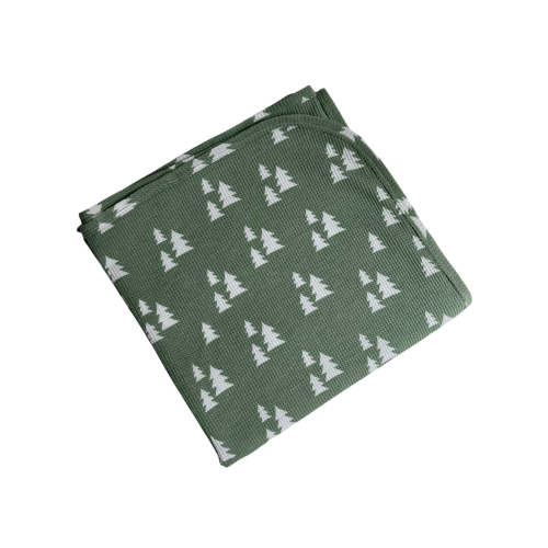 Organic Cotton Waffle Swaddle, Alpine Trees