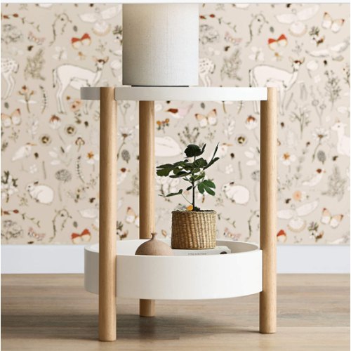 Redondo Two-Tone Wood Round Nursery Side Table