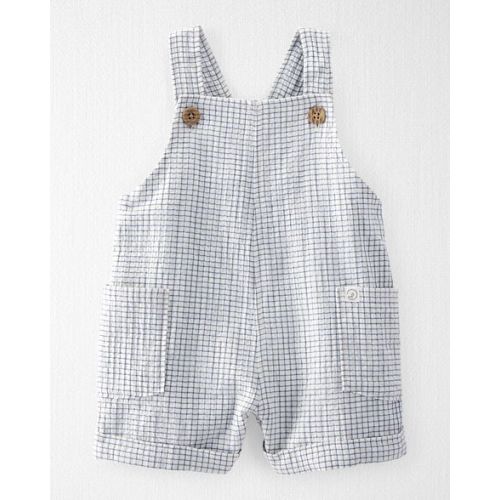 Baby Organic Cotton Checkered-Print Shortalls - Little Planet | Carter's