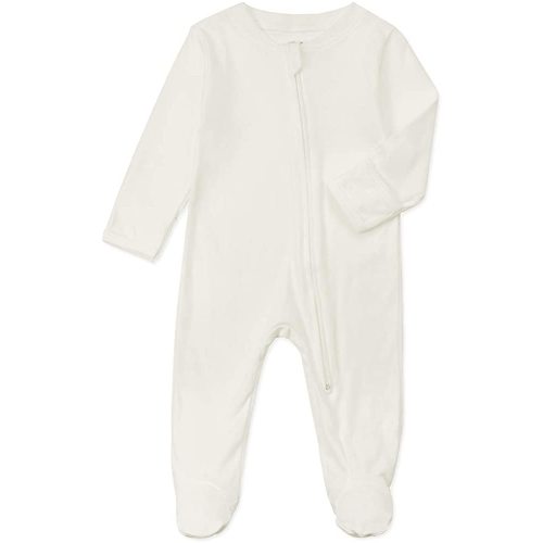 Organic Cotton Baby Footed Pajamas with Mittens Newborn Zip Up Onesie Sleeper