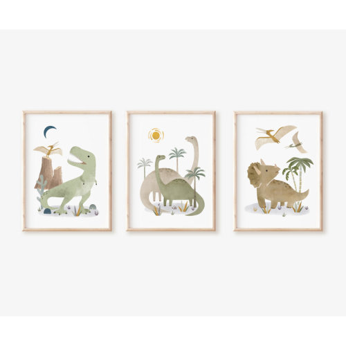 Nemo and Her Dinosaur Paper Print Set - Unframed Prints | Wayfair
