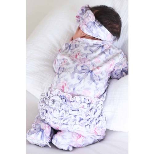 Leightons Lavender Ruffle Zipper Footie