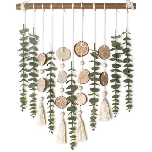 Amazon.com: Artificial Eucalyptus Wall Decor Fake Greenery Leaves Stems Wall Hanging Plants on 16.5 inch Wooden Stick Boho Rustic Farmhouse Decor for Bedroom Kitchen Dining Room Bathroom : Home & Kitchen
