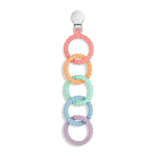 Ryan & Rose Cutie Clinks Attachable Teether Chew Toy for Babies (Mosaic)