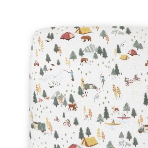 Little Unicorn Organic Cotton Muslin Fitted Crib Sheet - Alpine Adventure