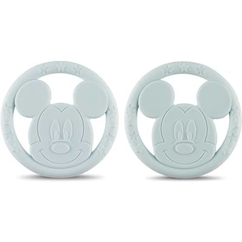 Cudlie Disney Silicone Teether Toy Set for Infants, Food Grade and BPA Free Teethers for Babies 6-12 Months, 2-Pack Teether Toys for Newborns