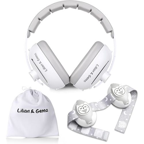 Lilian&Gema 2-in-1 Baby Ear Muffs Noise Protection, Noise Cancelling Headphones for Baby & Toddler up to 4 Years