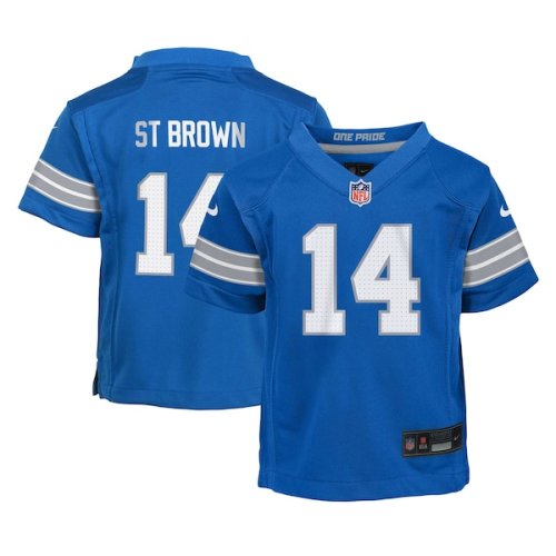 Infant Nike Amon-Ra St. Brown Blue Detroit Lions Team Player Game Jersey