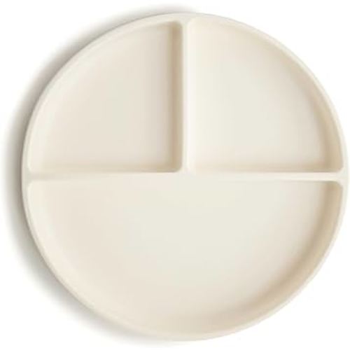 mushie Silicone Suction Plate | BPA-Free Non-Slip Design (Ivory)