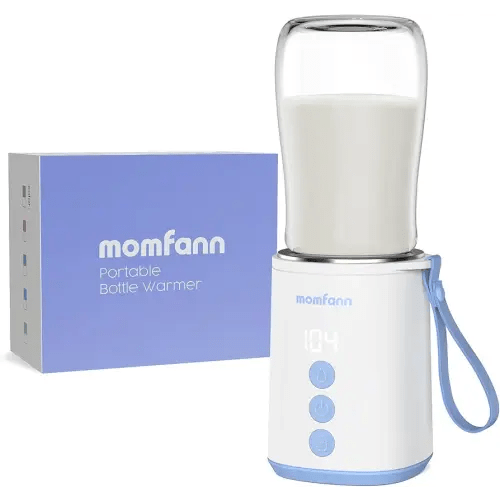 Portable Bottle Warmer, Travel Baby Bottle Warmer for Breastmilk, Leak-Proof, Fast Heating, Multi-Level Temperature Control and Automatic Shut-Off, Baby Blue