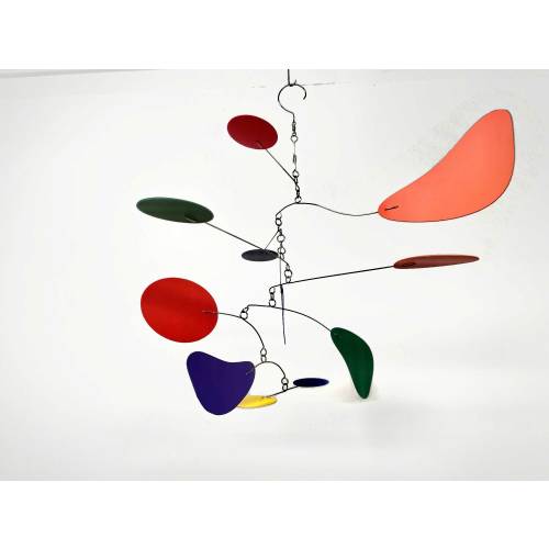 Baby Mobile in Discovery Style Mid Century Modern Rainbow Kinetic Art