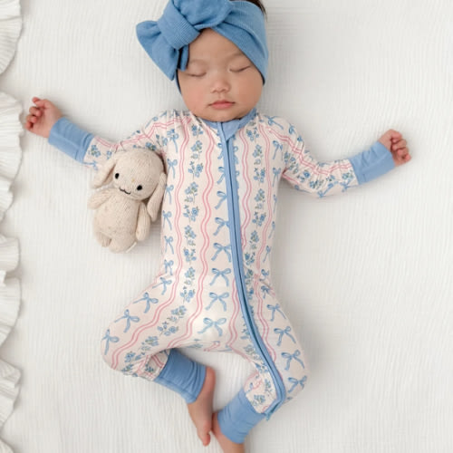 Amelia Bow Zipper Romper – In my Jammers