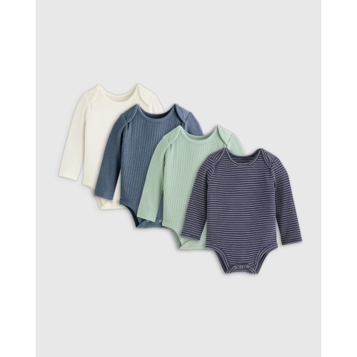Long Sleeve Bodysuit 4-Pack (6-9M)