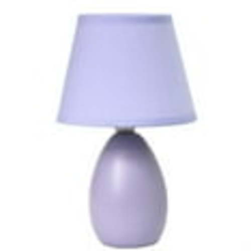 Simple Designs Ceramic Globe Table Lamp in Purple with Purple Shade