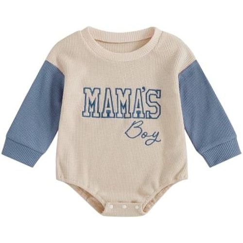 SAYOO Aunties Bestie Baby Girl Clothes Letter Embroidery Waffle Color Block Sweatshirt Bodysuit Fall Bubble Romper Pullover