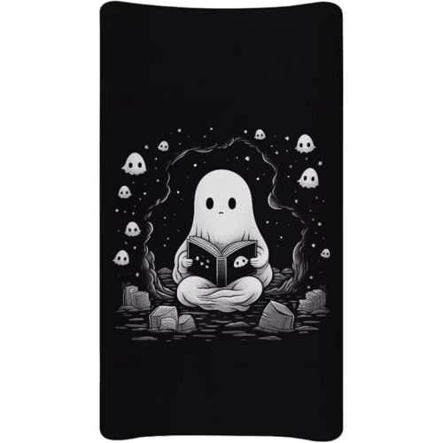 Halloween Changing Pad Cover Ghost Black Changing Table Covers for Baby Girls and Boys Soft Diaper Changing Pad Cover