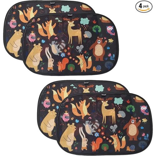 Enovoe Car Window Shades (4 Pack) - Sun Shade Blocker for Baby & Children, Cling Windows Cover, Glare Shield and UV Rays Protection, Side Window Screens for SUV, Mesh Car Windows Shade (21"x14")