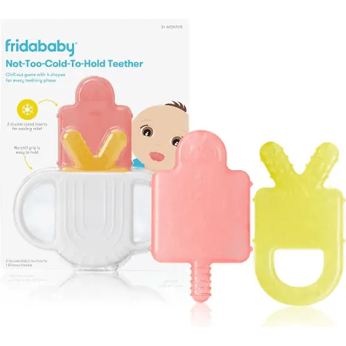 Frida Baby Teething Relief Not-Too-Cold-to-Hold Baby Teether BPA-Free Silicone Teething Toys