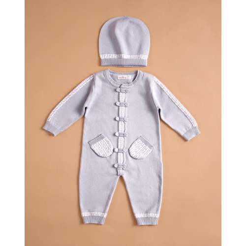 7374 Grey Boy Romper Suit