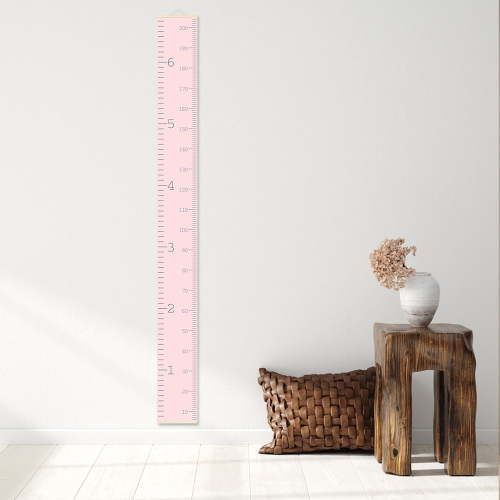 Kids Measuring Height Ruler Minimalist Solid Baby Wood Hanging Growth Chart Canvas Wall Decor for Kids Bedroom Nursery Decor
