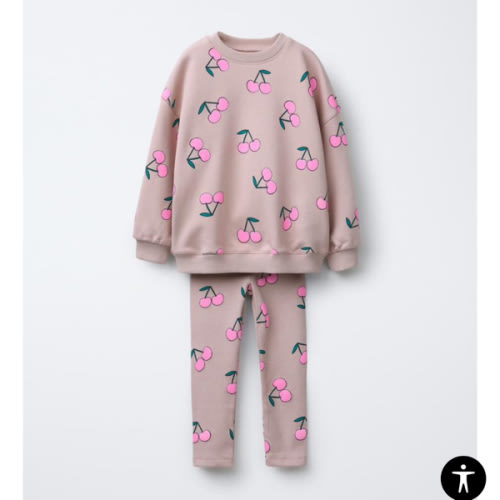CHERRY RIB SWEATSHIRT AND LEGGINGS SET - Beige | ZARA United States