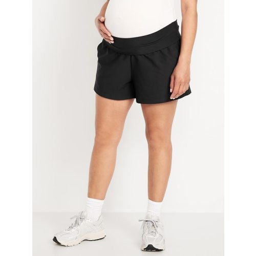 Maternity Rollover-Waist PowerSoft Shorts -- 3-inch inseam | Old Navy