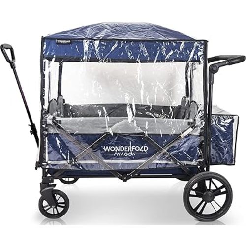 WONDERFOLD Stroller Rain Cover Made with Premium, Lightweight Transparent Sheet Featuring Small Ventilation Holes and Easy Access Hook-and-Loop Entrance (Fits Only X4 & X4M)