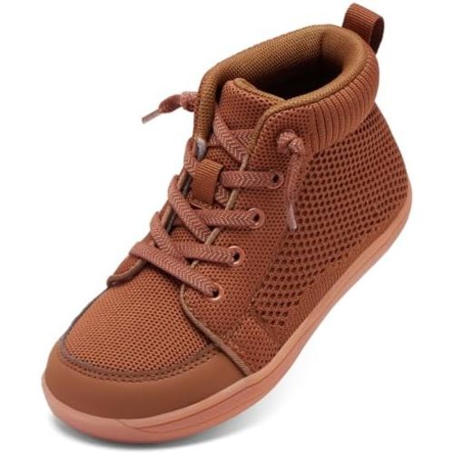 WateLves Toddler Little Kids Wide Barefoot Shoes Girls Boys Lightweight Boots Minimalist High Top Walking Shoes Breathable Comfort-Forward Ankle Support